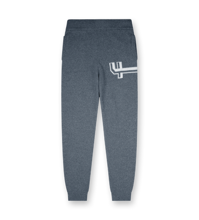 Knitted Pants Cuffed Dark Grey/ White