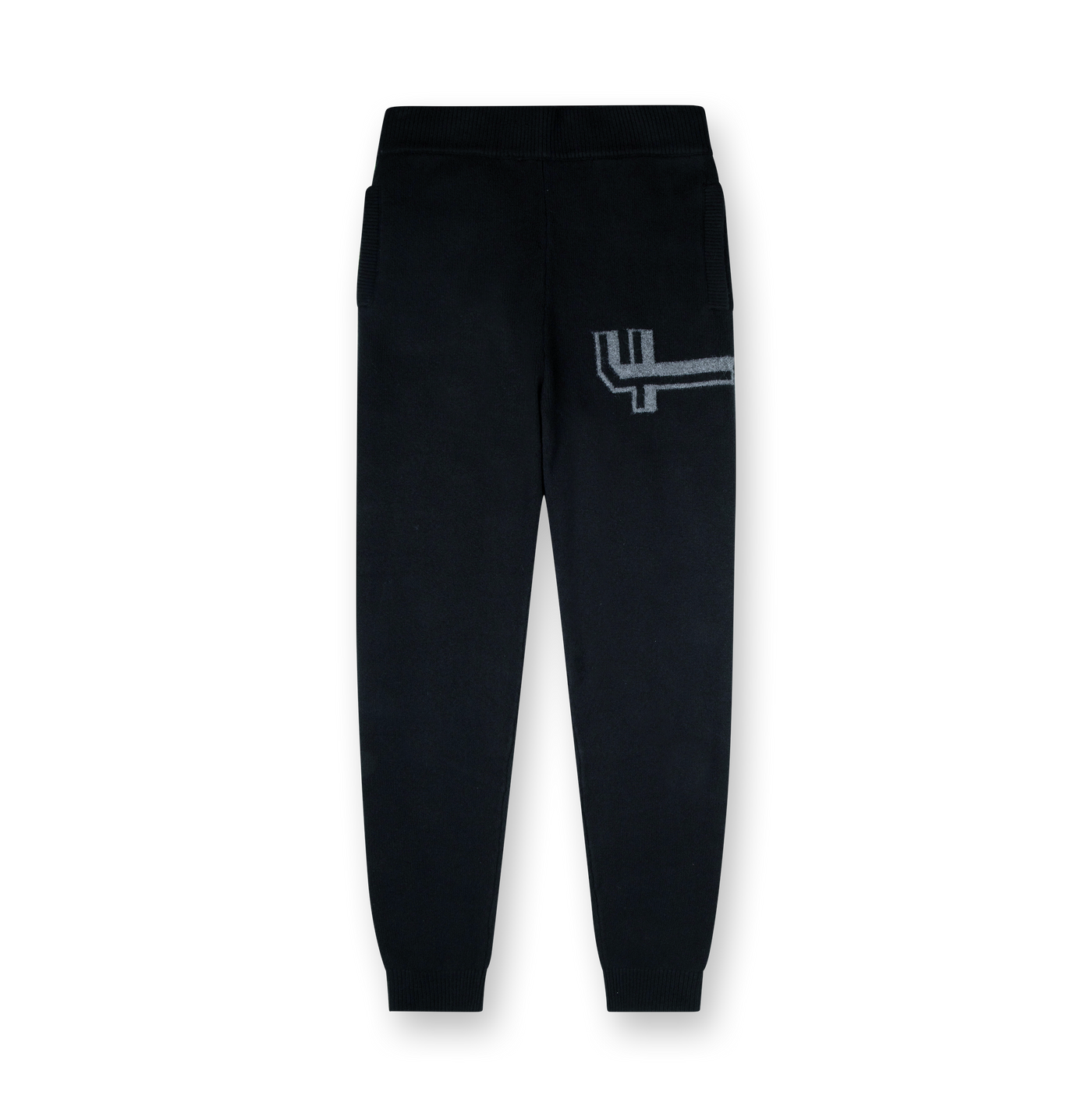 Knitted Pants Cuffed Black/ Dark Grey