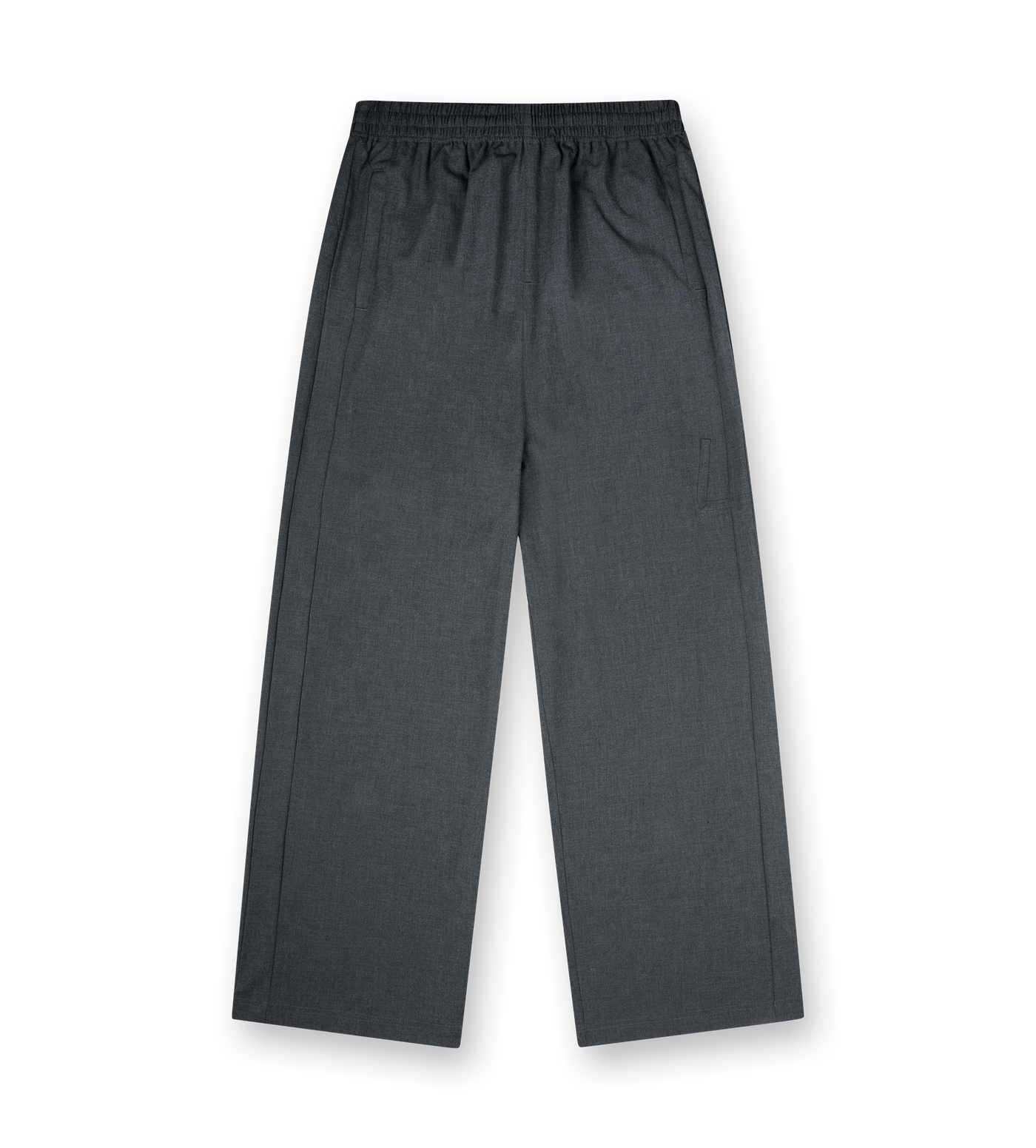 Logo Wool Pants Dark Grey