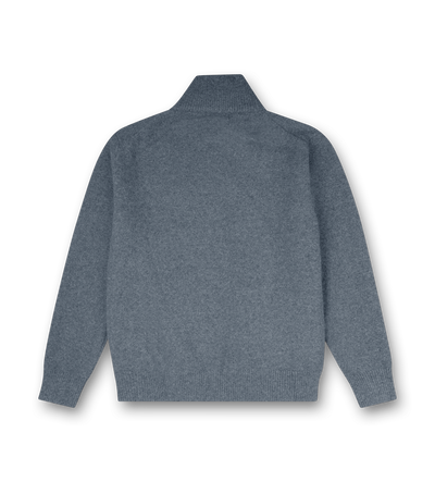 Knitted Zip Up Dark Grey/ White