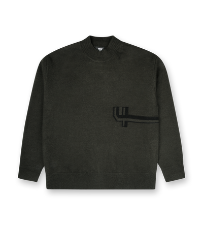 Knitted Crewneck Dark Green/ Black