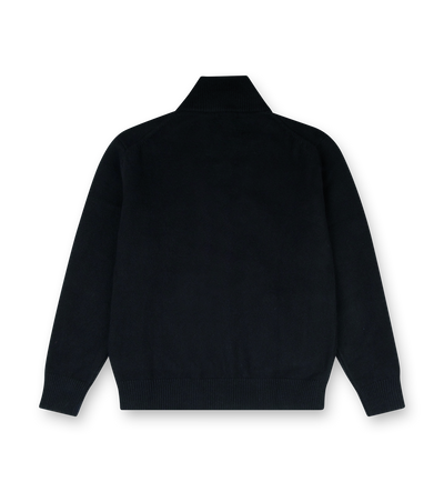 Knitted Zip Up Black/ Dark Grey