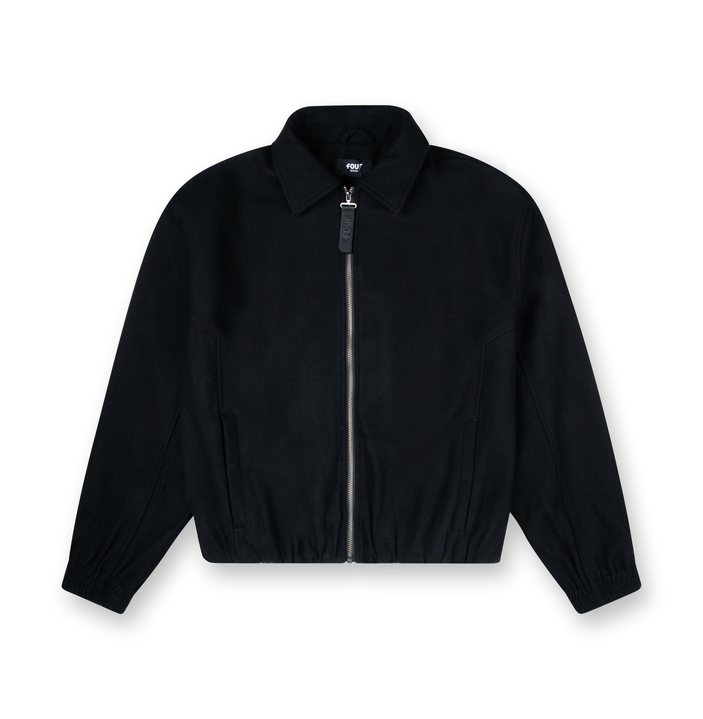 Logo Wool Square Jacket Black