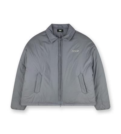 Circles Light Padded Nylon Shirt Jacket Dark Grey