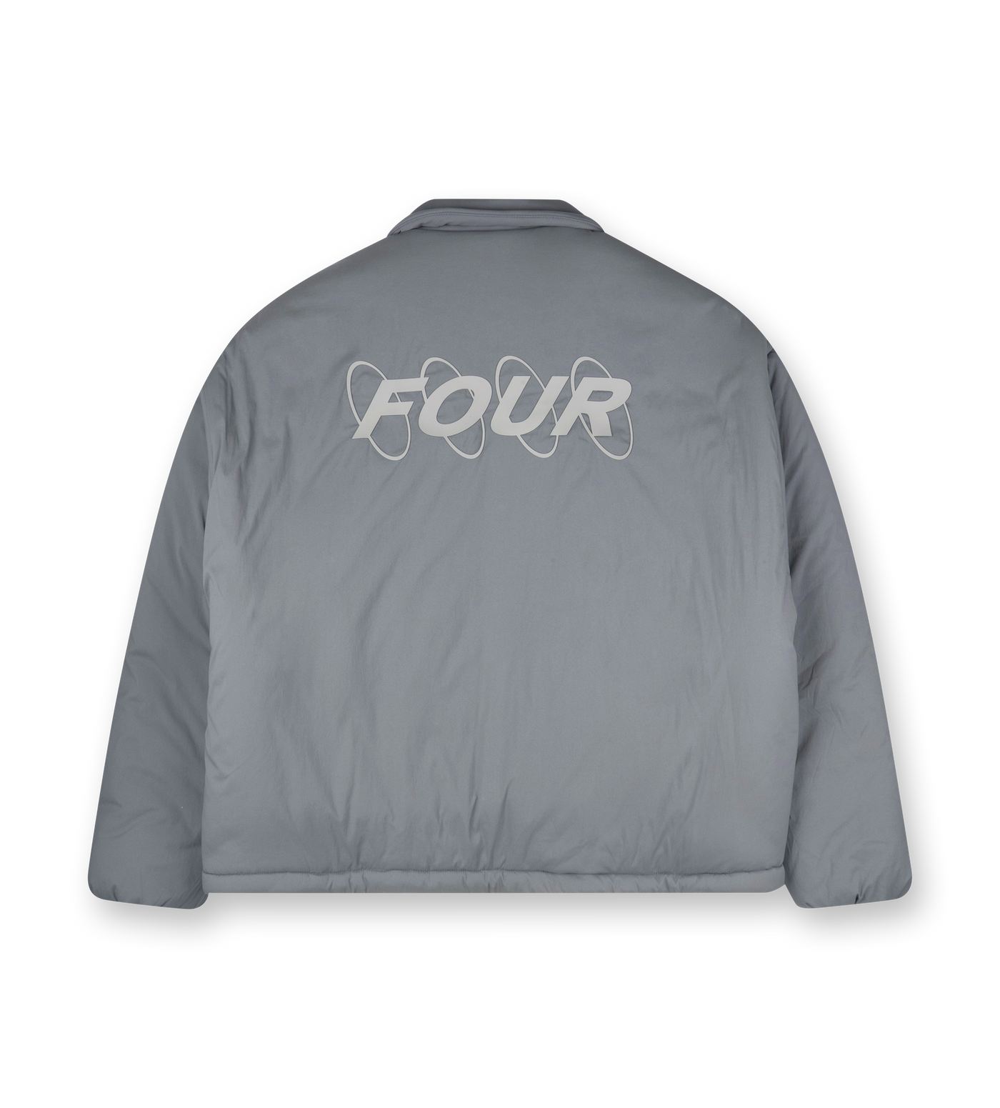 Circles Light Padded Nylon Shirt Jacket Dark Grey