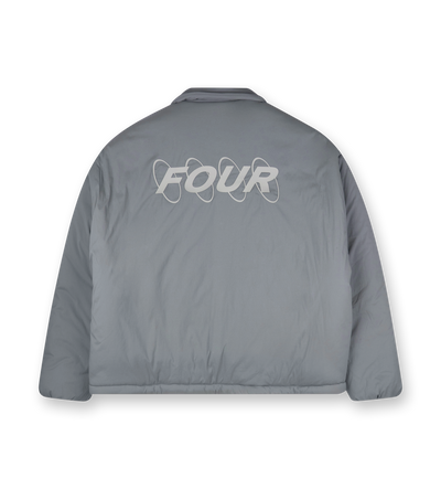 Circles Light Padded Nylon Shirt Jacket Dark Grey