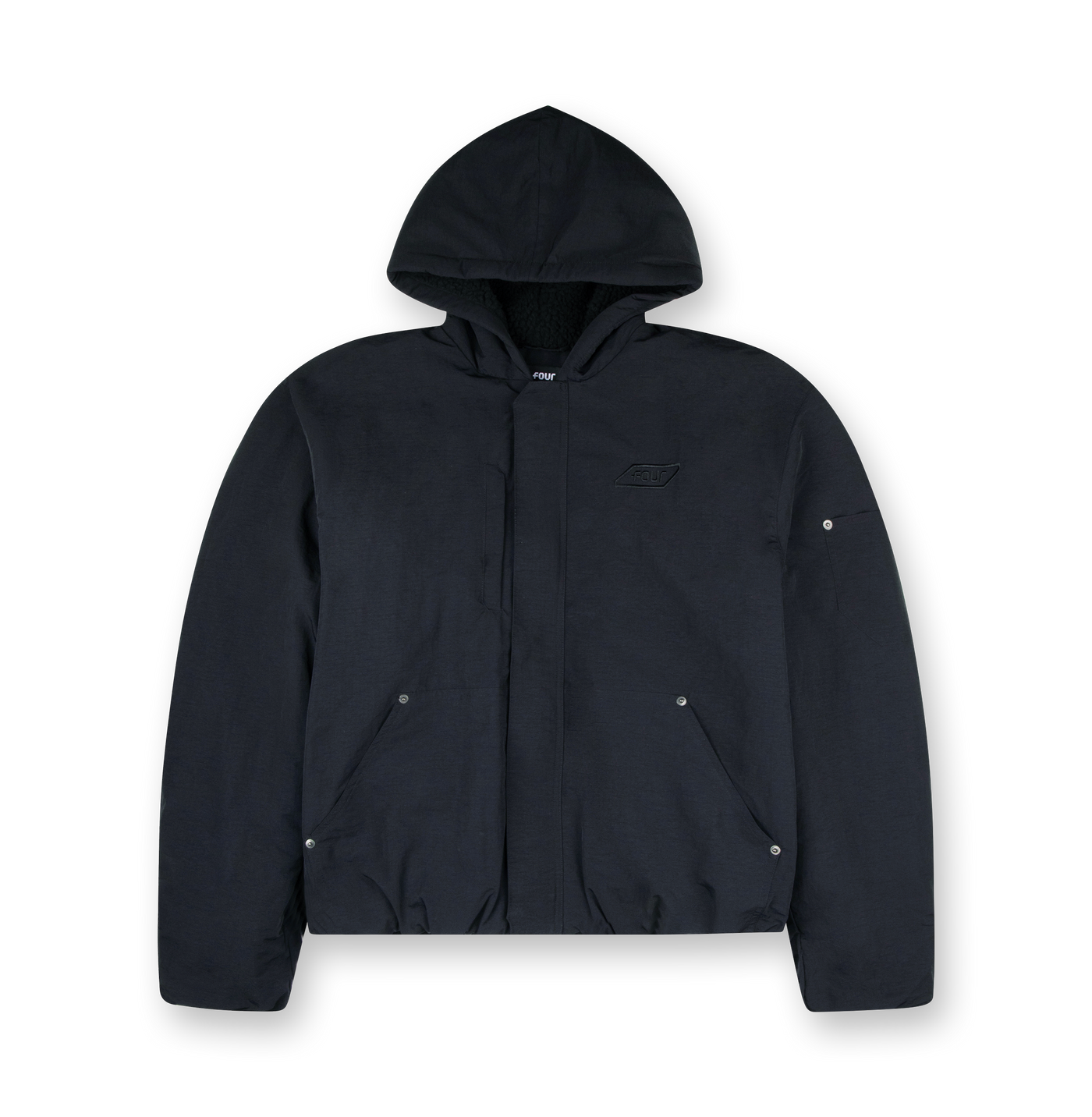 Square Logo Double Layered Jacket Black