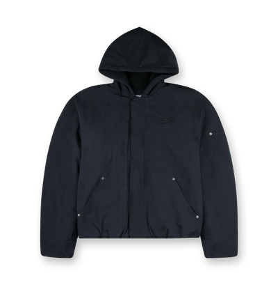 Square Logo Double Layered Jacket Black