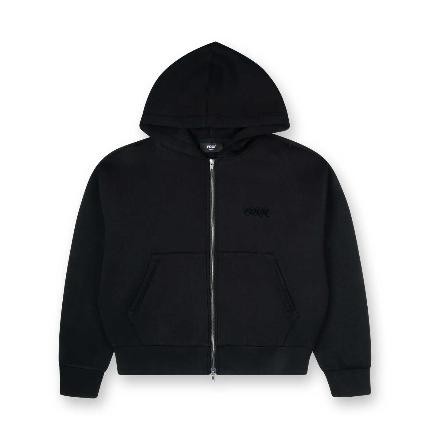 Circles Scuba Zip Up Hoodie Black