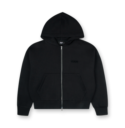 Circles Scuba Zip Up Hoodie Black
