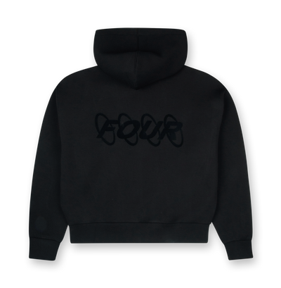 Circles Scuba Zip Up Hoodie Black