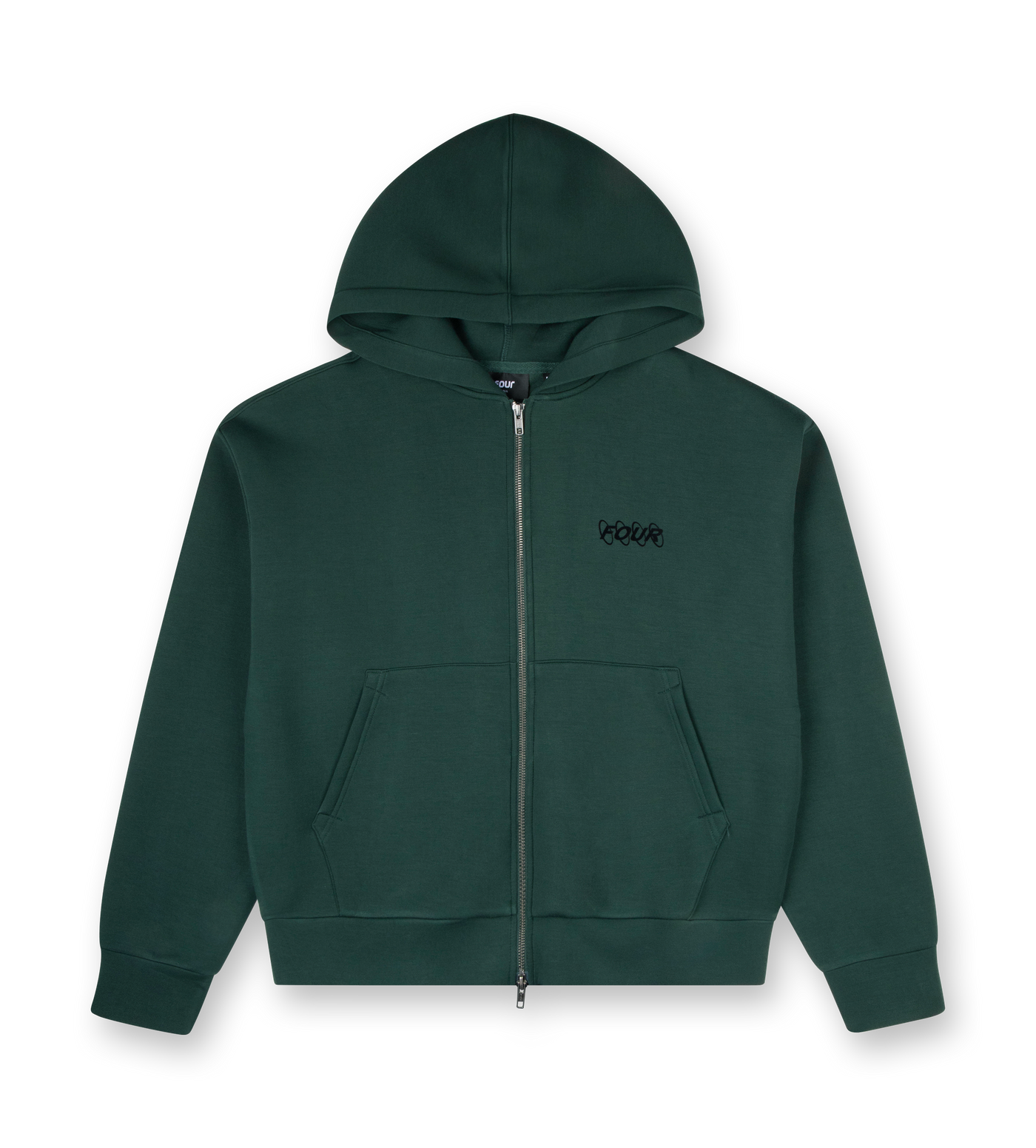 Circles Scuba Zip Up Hoodie Deep Forest