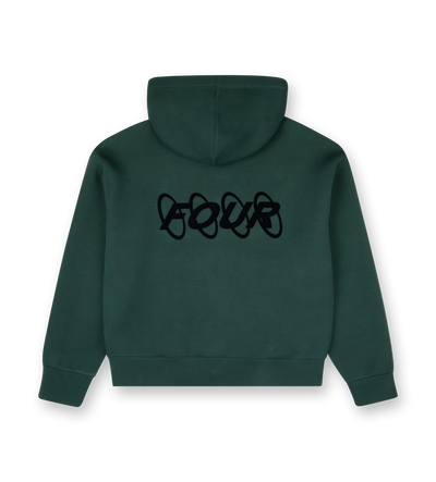Circles Scuba Zip Up Hoodie Deep Forest
