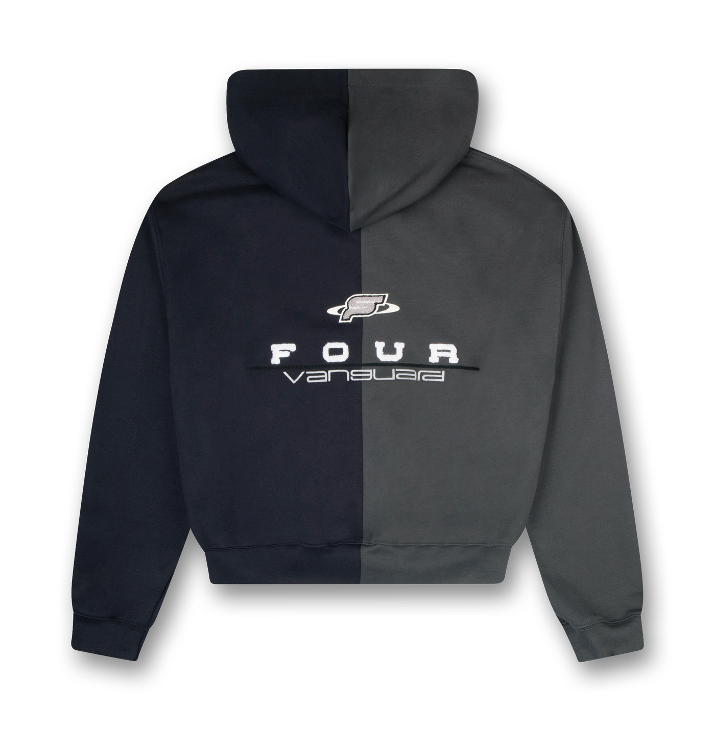 Split Zip Up Hoodie Black/ Raven