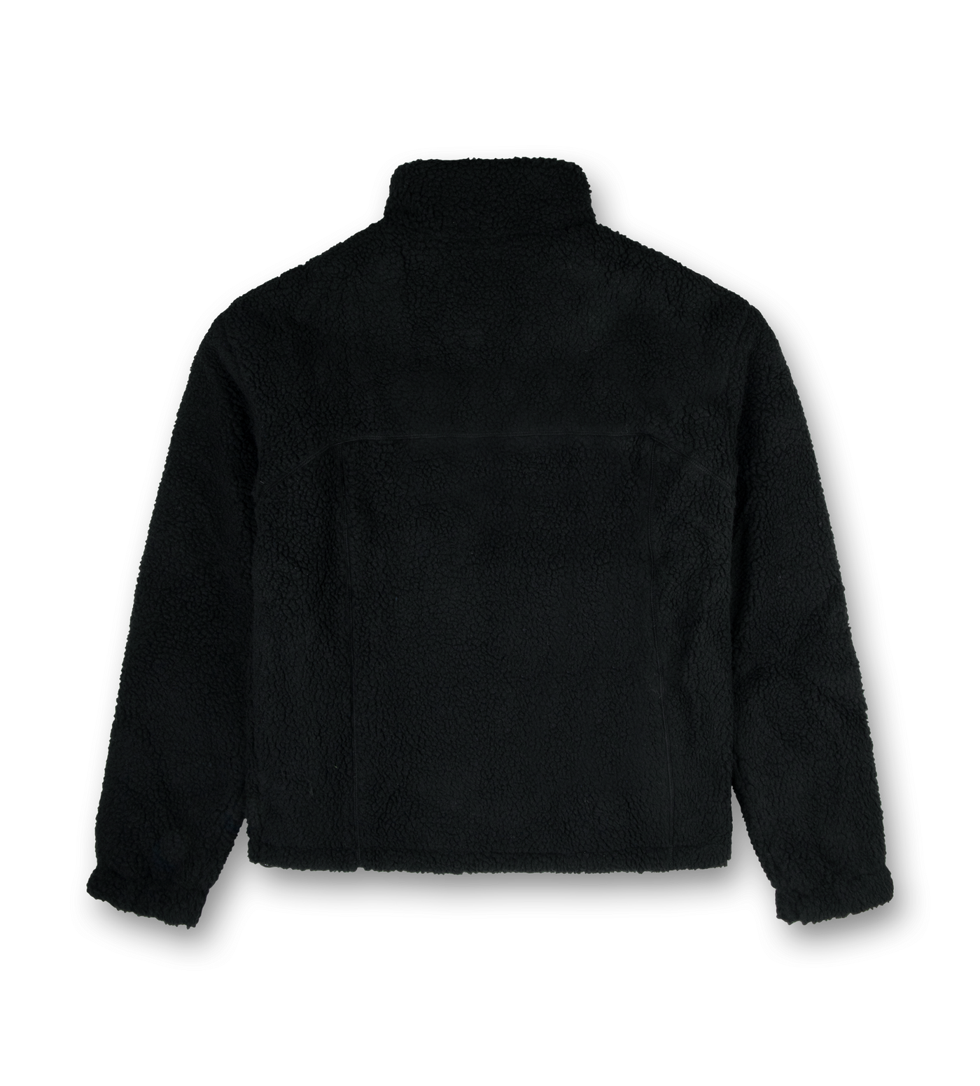 Square Logo Sherpa Zip Up Black