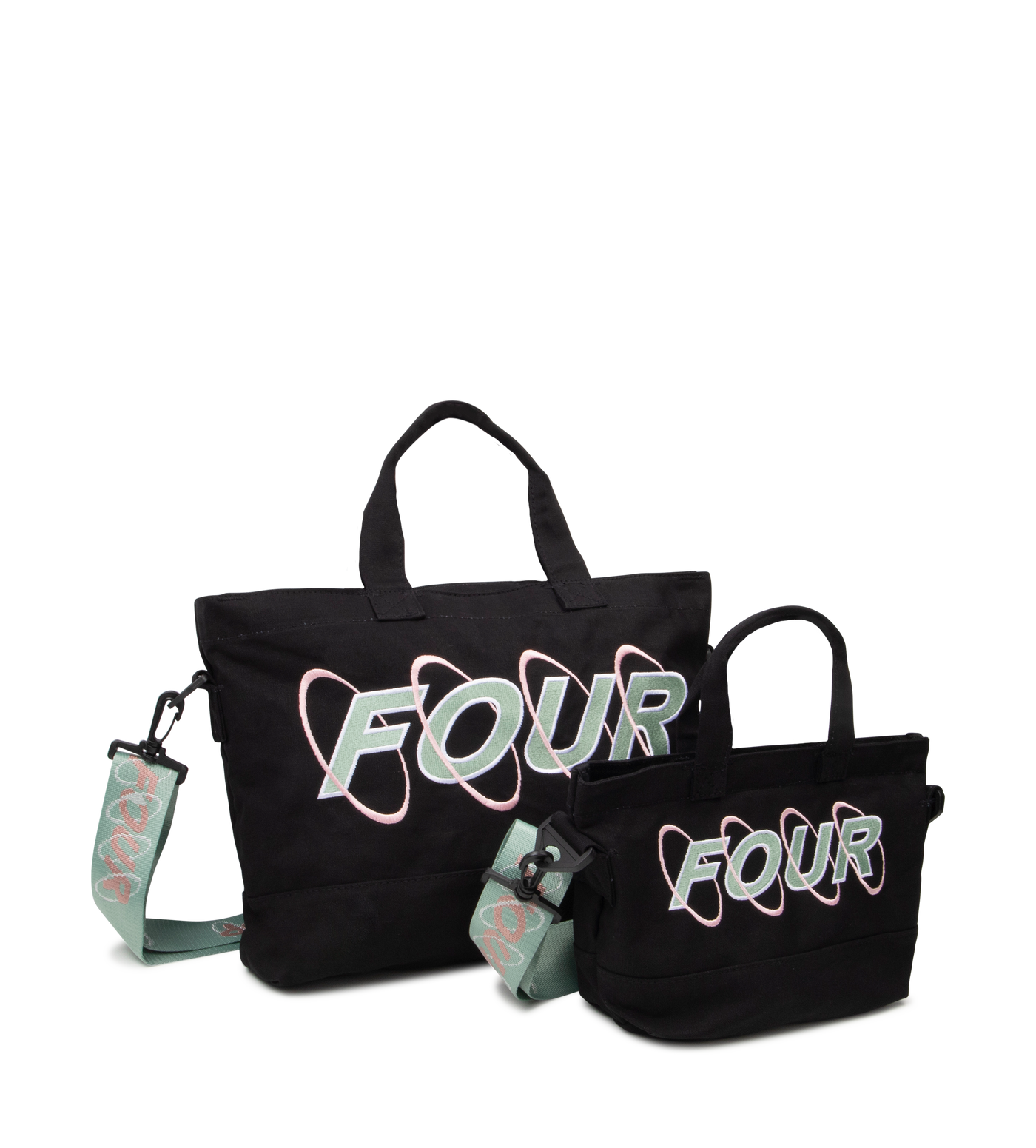 Circles Embroidery Shopper Matcha