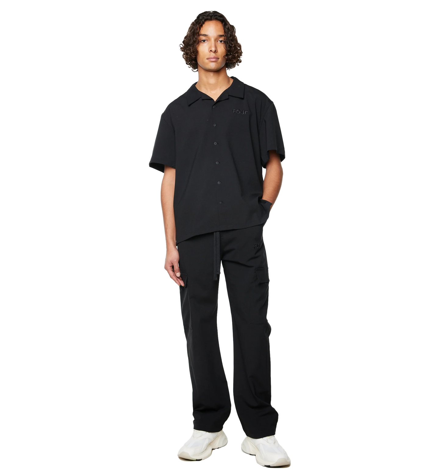 Logo Pantalon Cargo Black