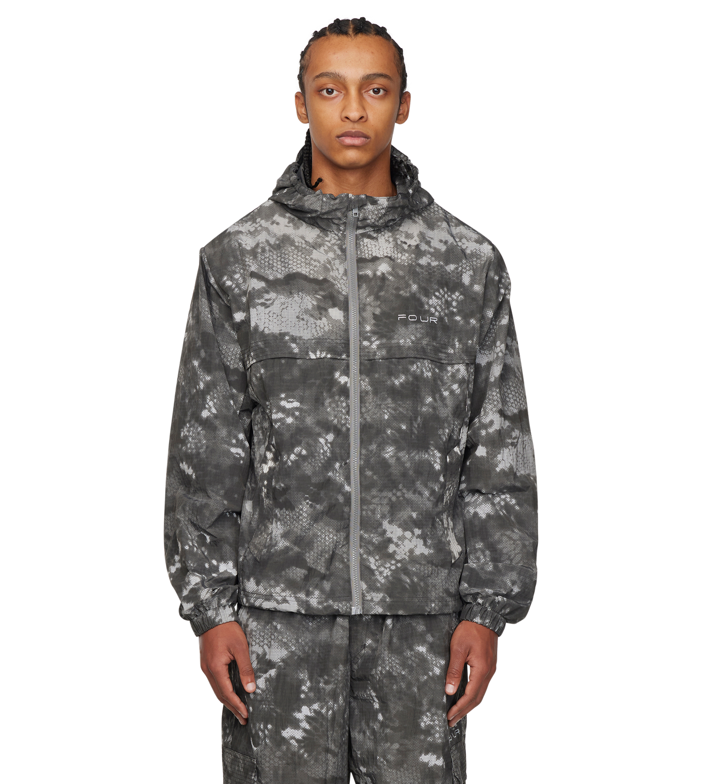 Sportswear Windbreaker Jacket Grey Camo