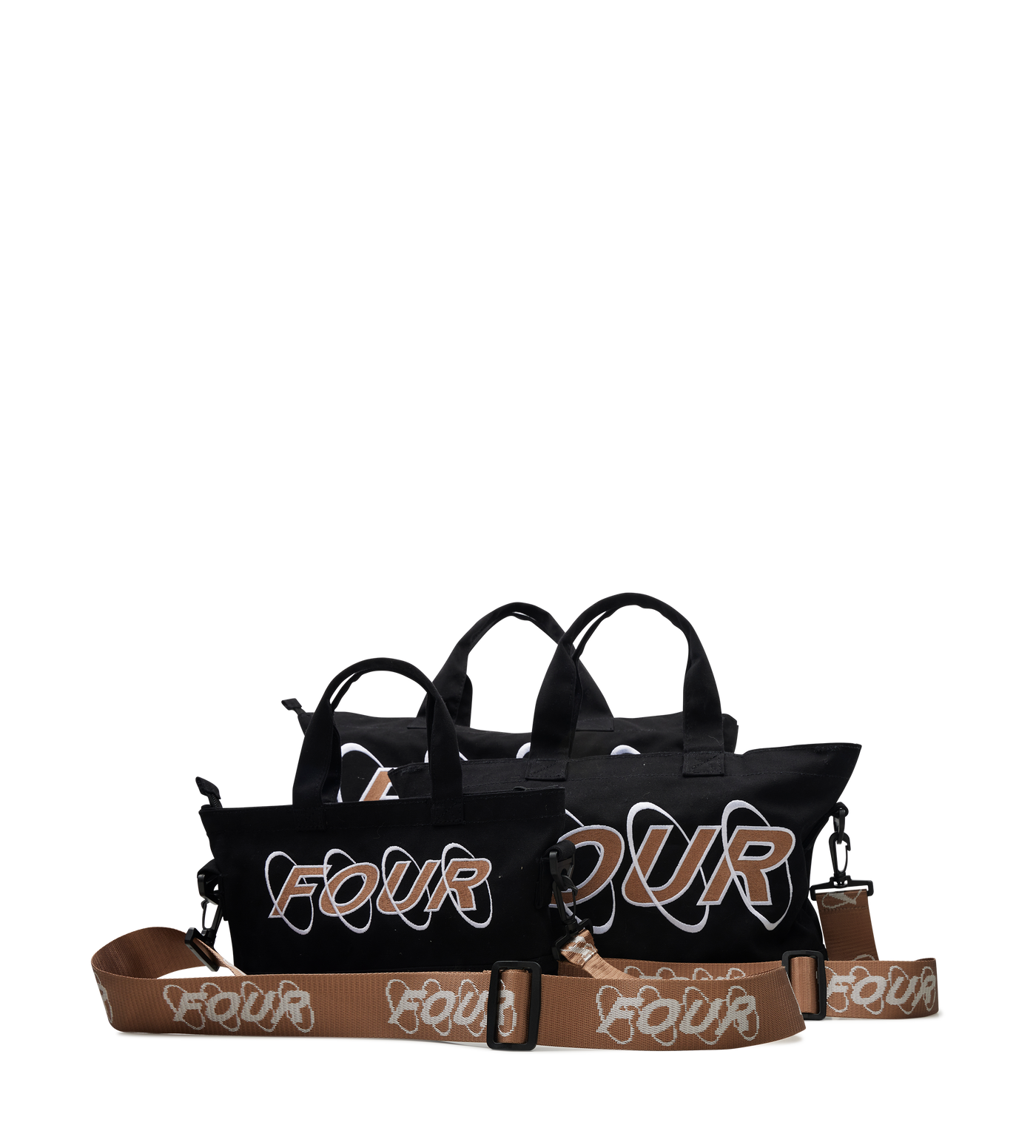 Circles Embroidery Shopper Cappuccino